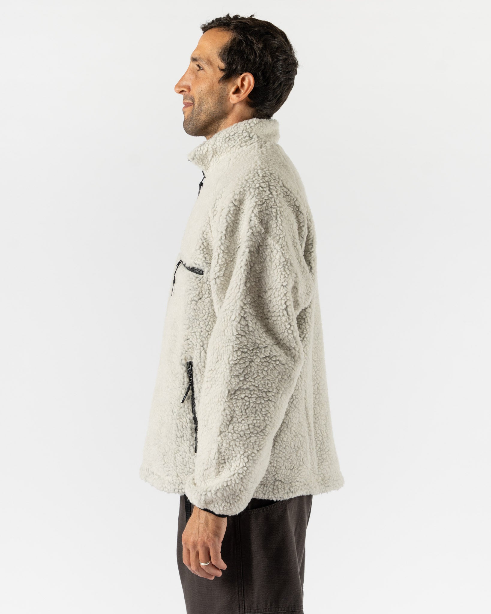 Gramicci Reversible Sherpa Jacket in Natural/Chartreuse Curated at