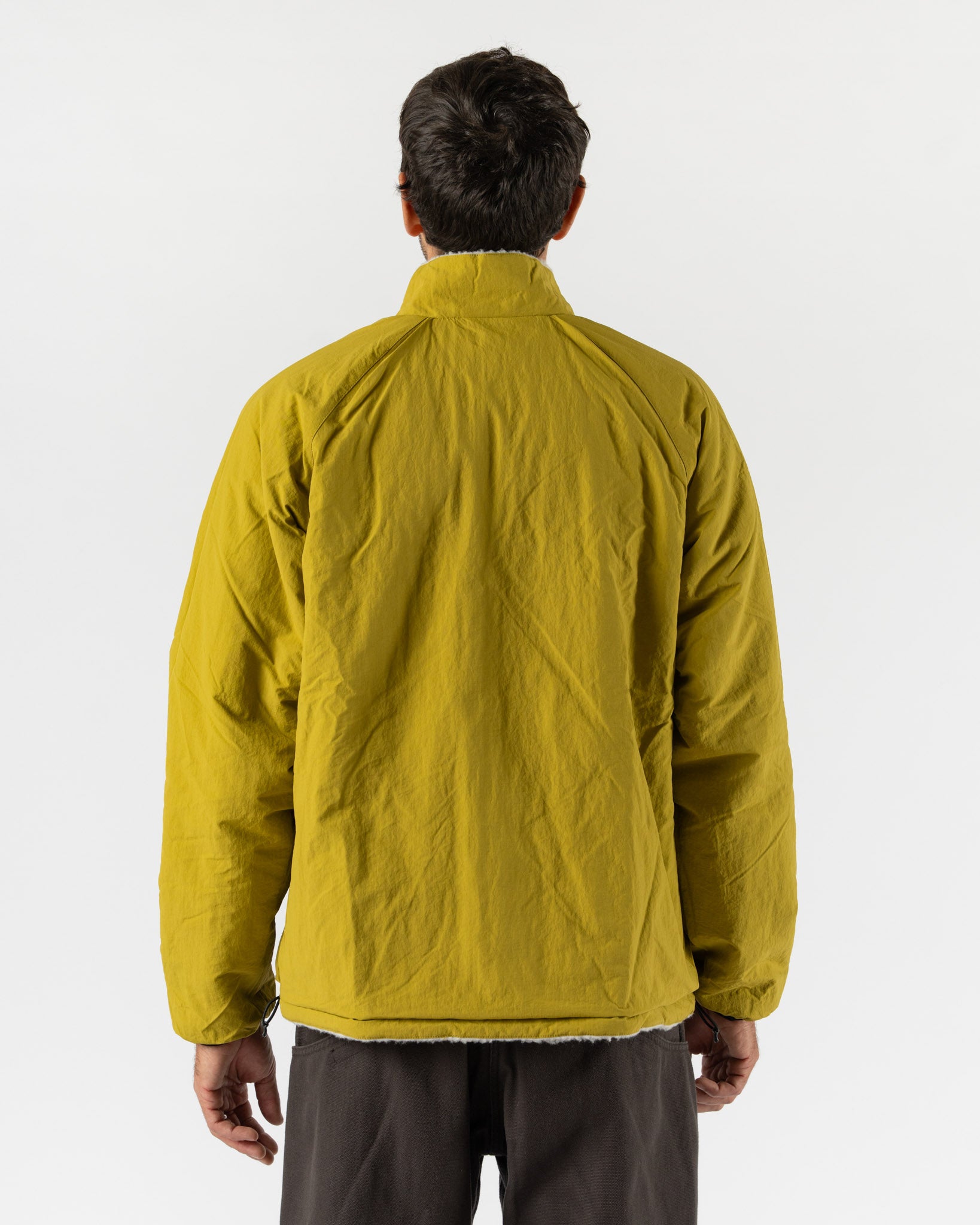 チャピー Gramicci Reversible Sherpa Jacket in Natural/Chartreuse Curated at