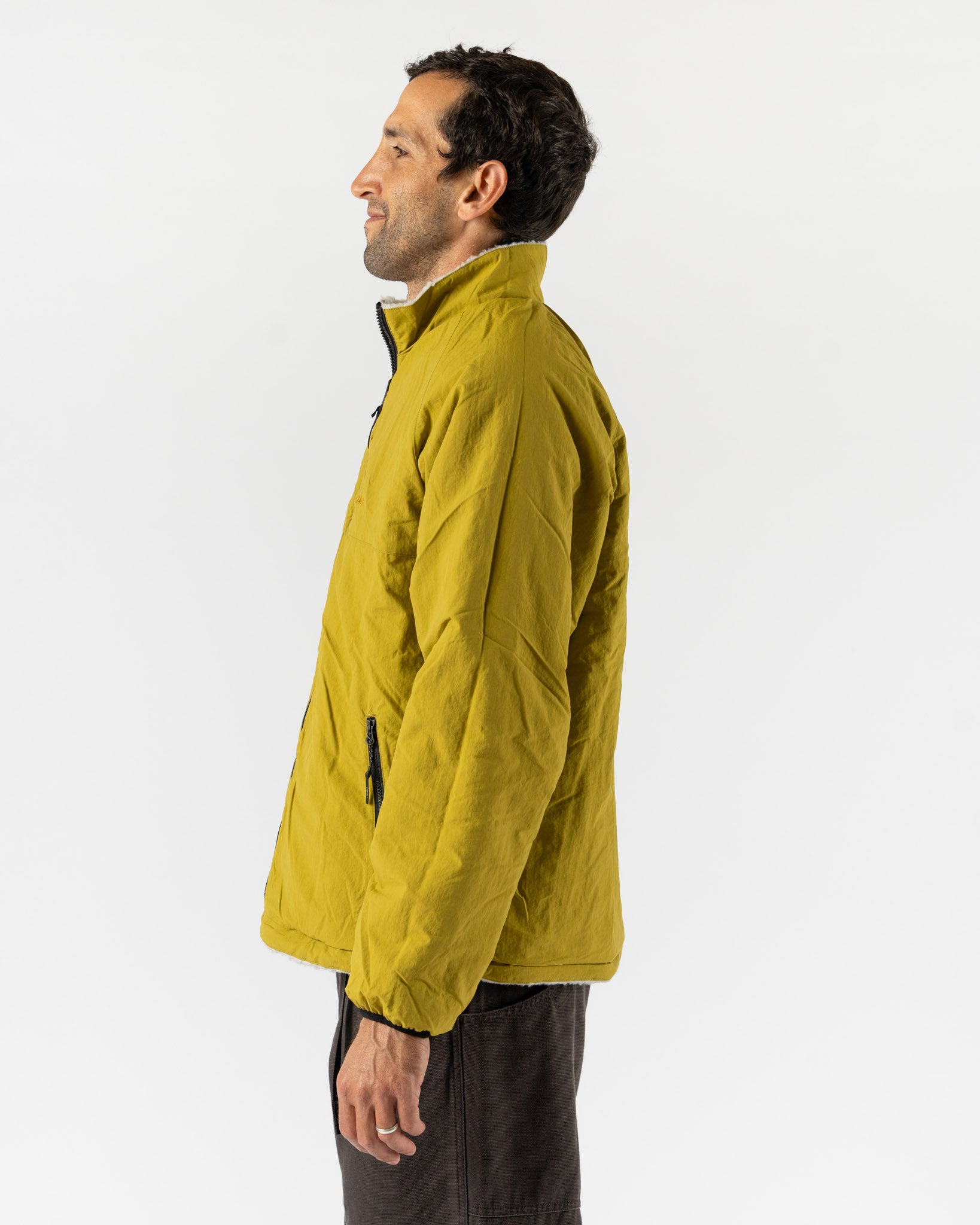 Gramicci Reversible Sherpa Jacket in Natural/Chartreuse Curated at