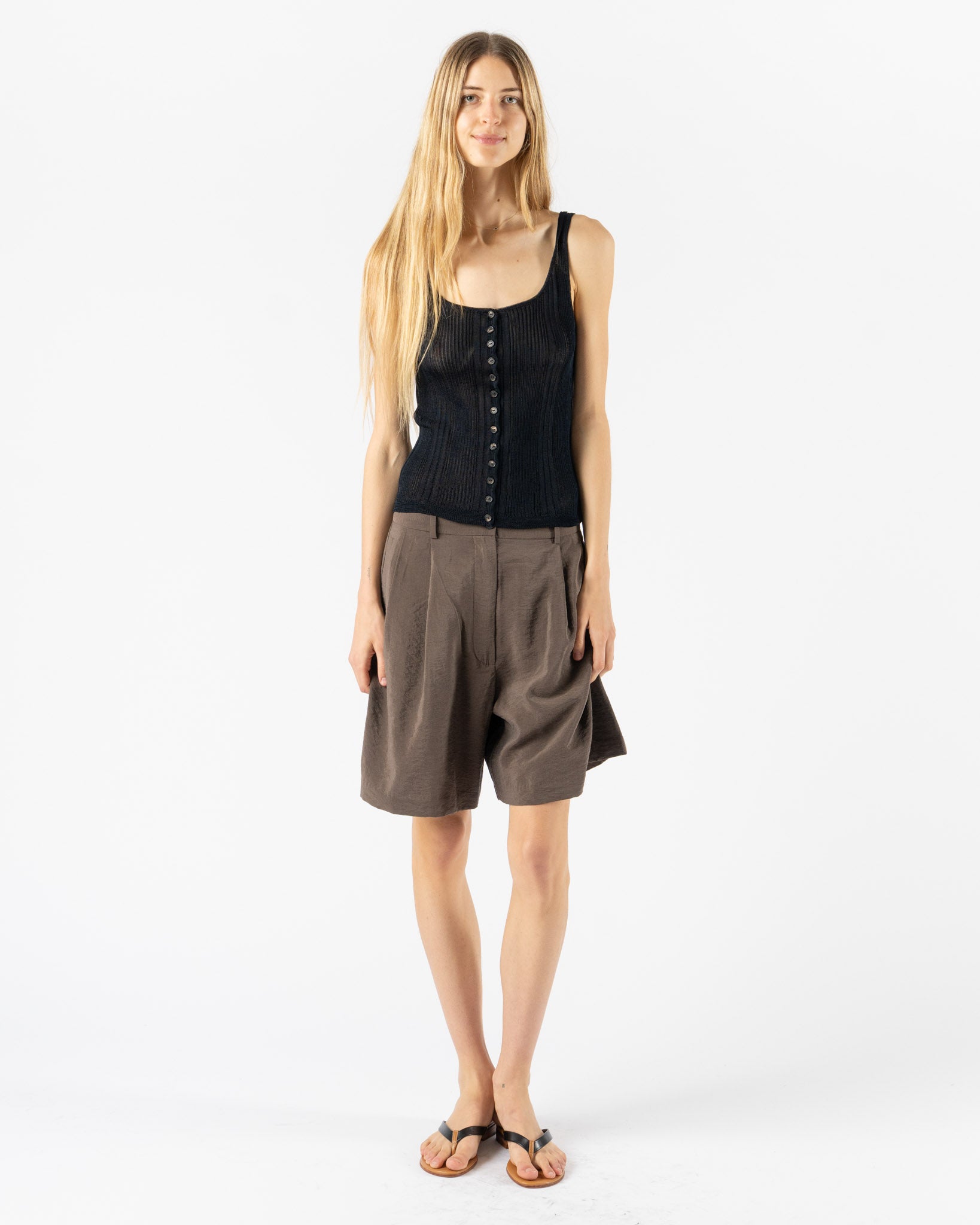 Cordera Ribbed Tank Top in Navy