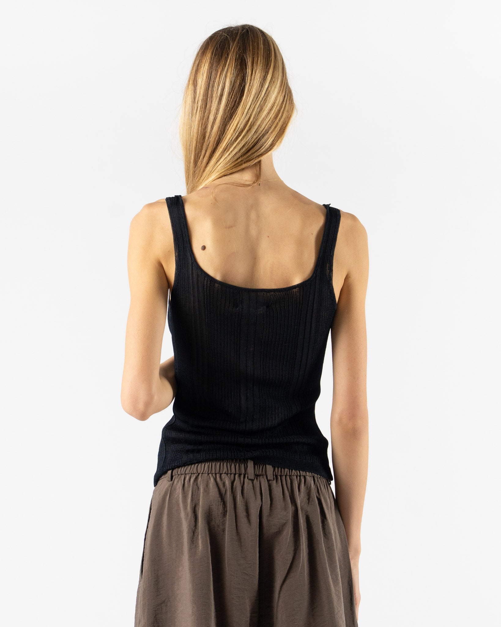 Cordera Ribbed Tank Top in Navy