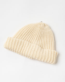 RoToTo R5082 Chunky Cotton Short Beanie in Raw White