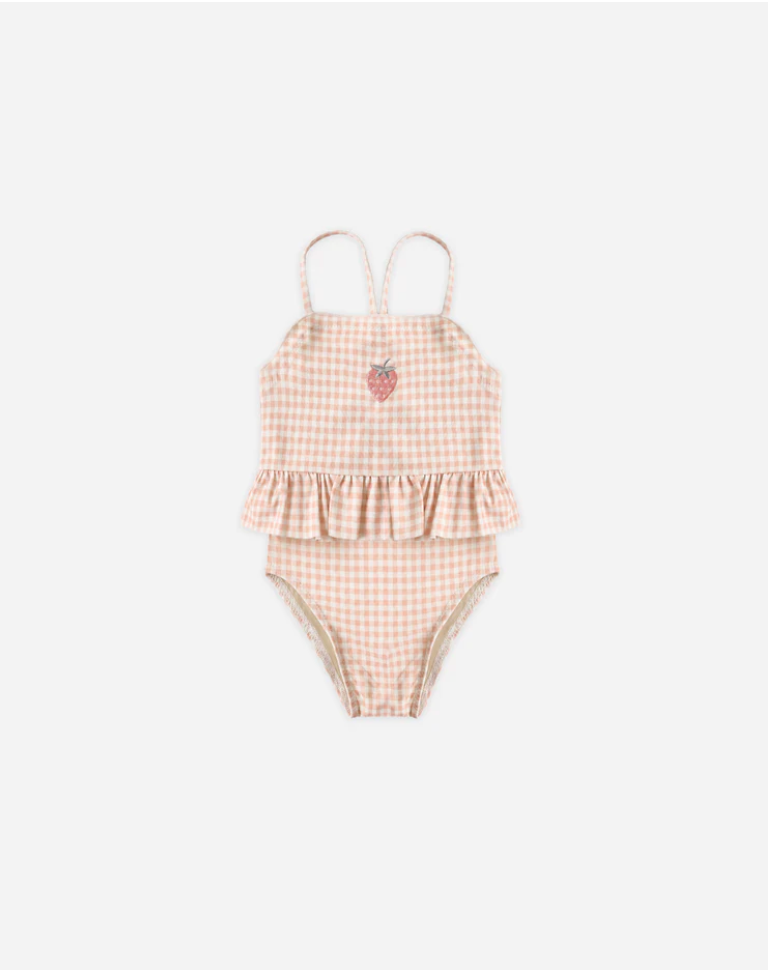 Rylee + Cru Tori Skirted One-Piece in Petal Gingham