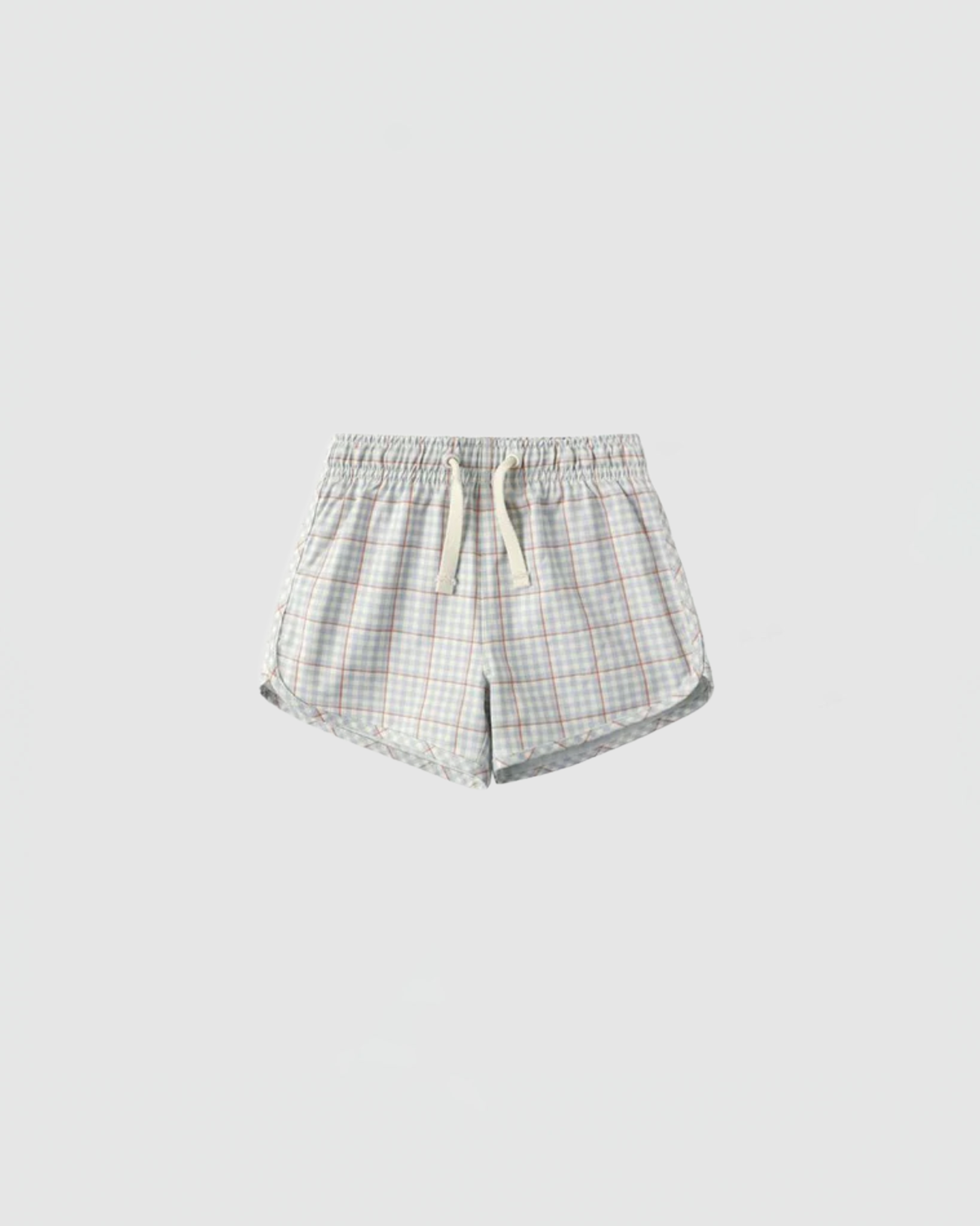 Rylee + Cru Swim Trunk in Light Blue Plaid