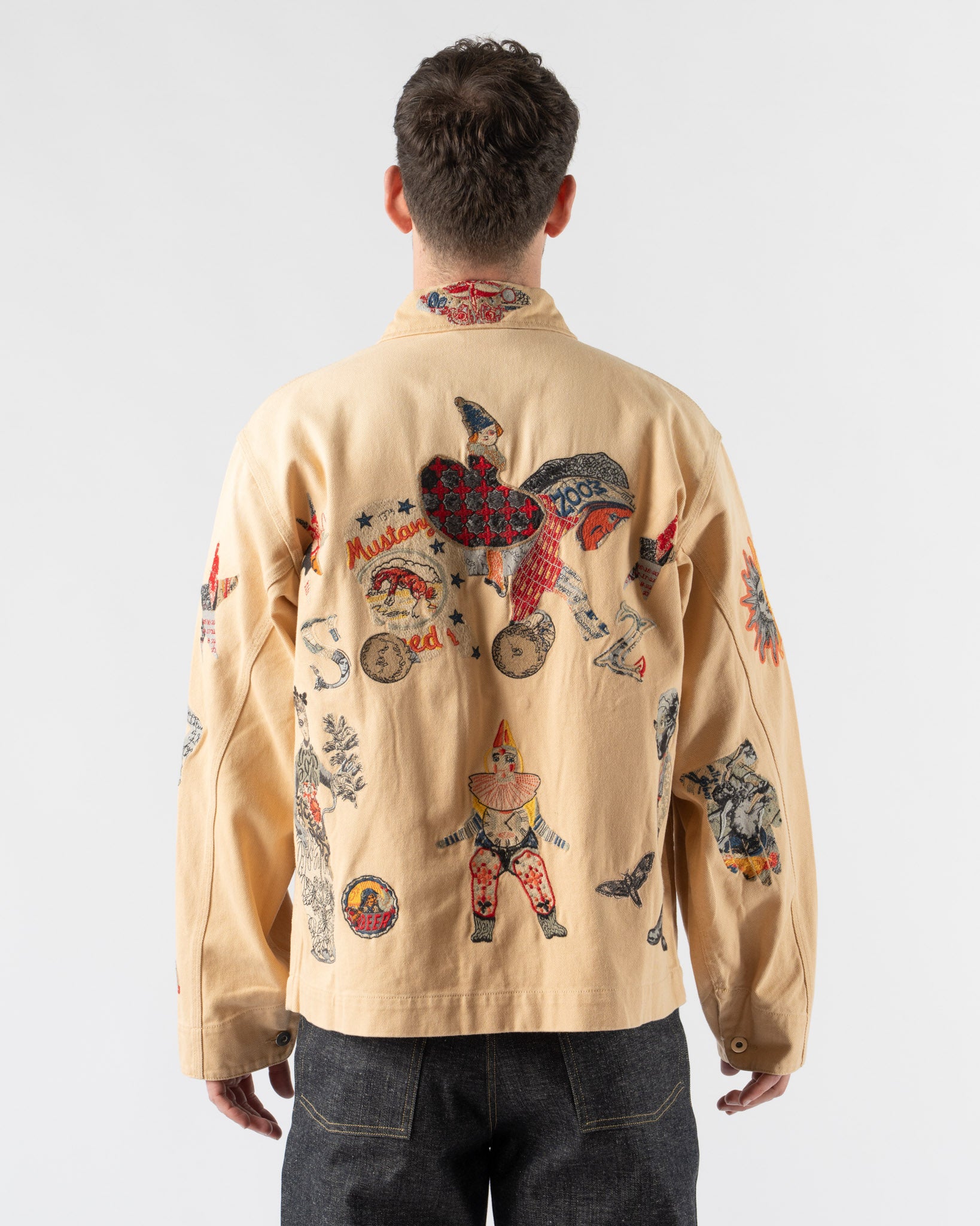 collageのジャケット Samuel Zelig Collage Chore Jacket in Hay Curated at Jake and Jones
