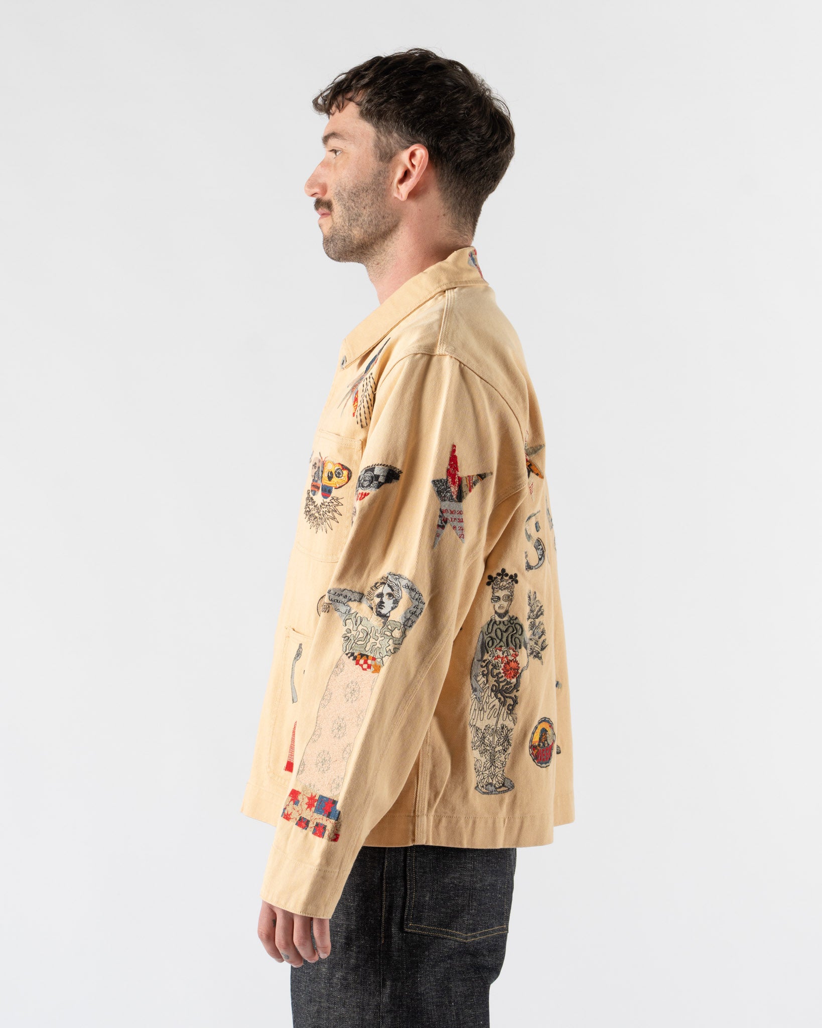 Samuel Zelig Collage Chore Jacket in Hay Curated at Jake and Jones