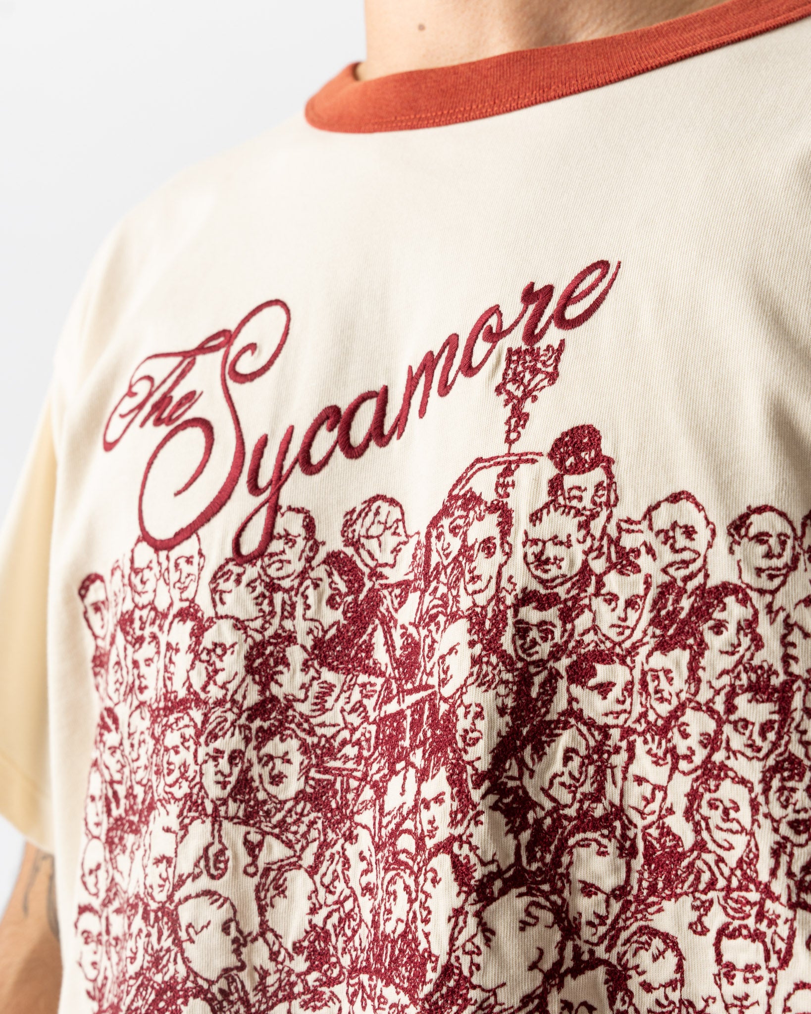 Samuel Zelig Restaurant Tee in Red Ringer/Natural