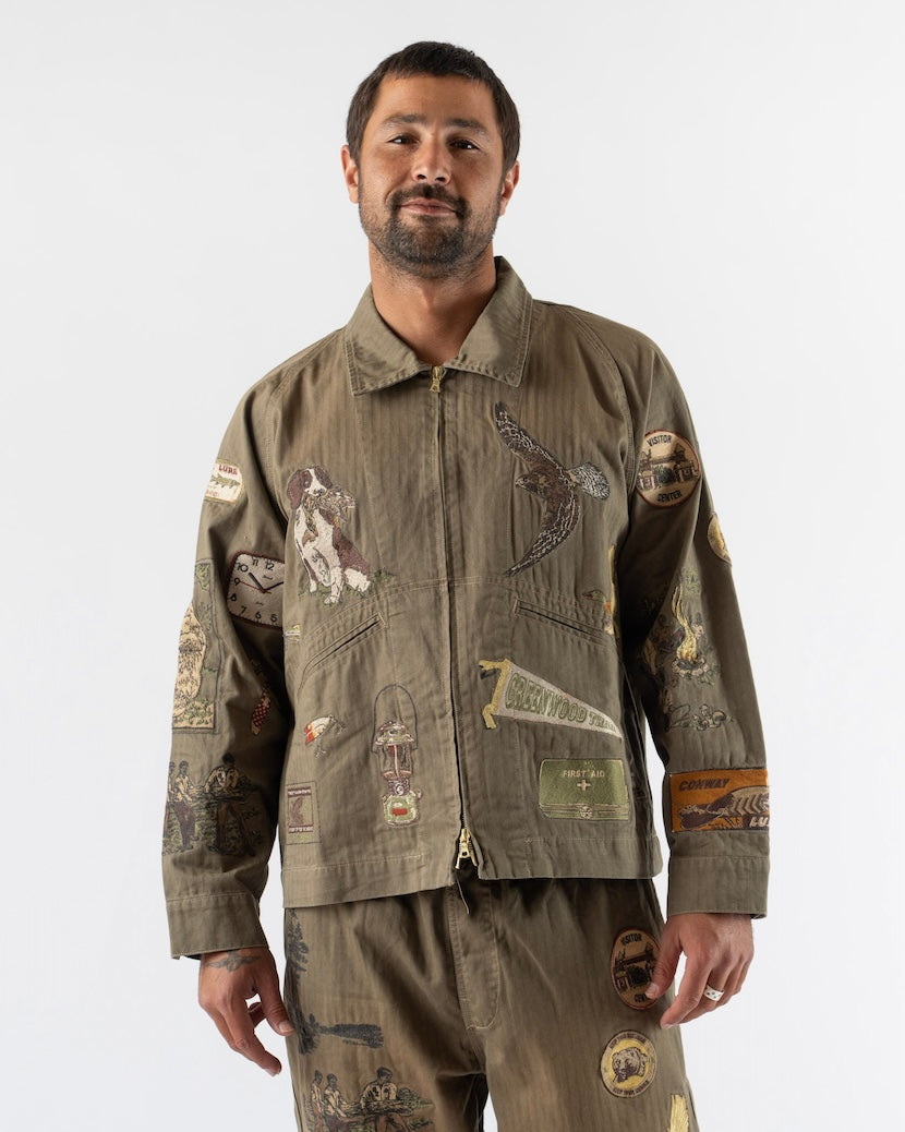 Samuel Zelig Trail Zip Jacket in Army Green