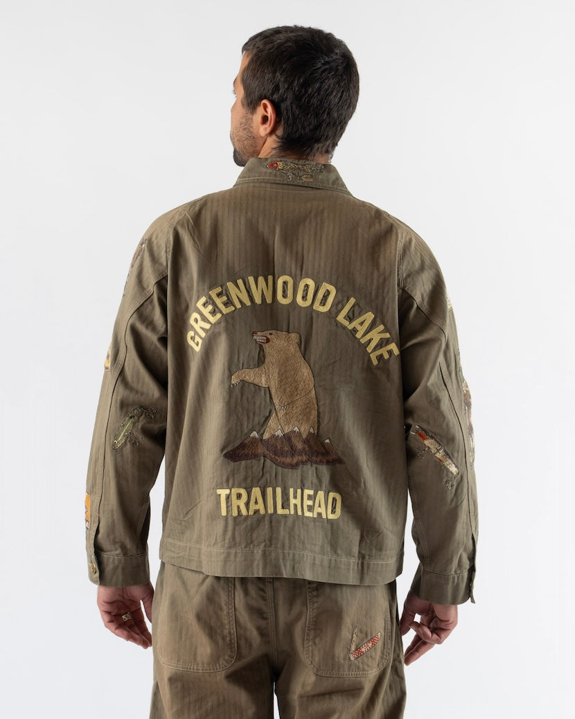 Samuel Zelig Trail Zip Jacket in Army Green