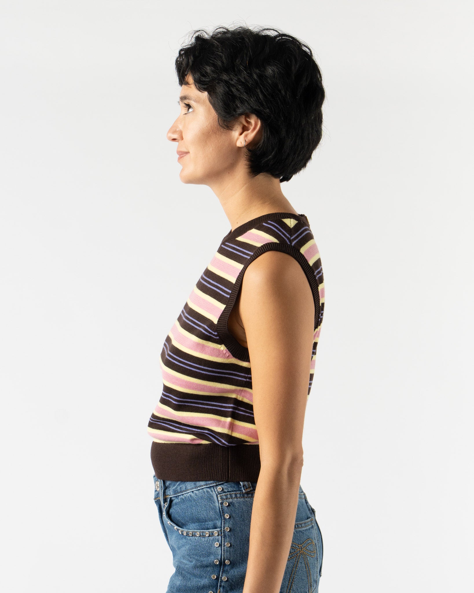 Sandy Liang Melty Vest in Brown Multi