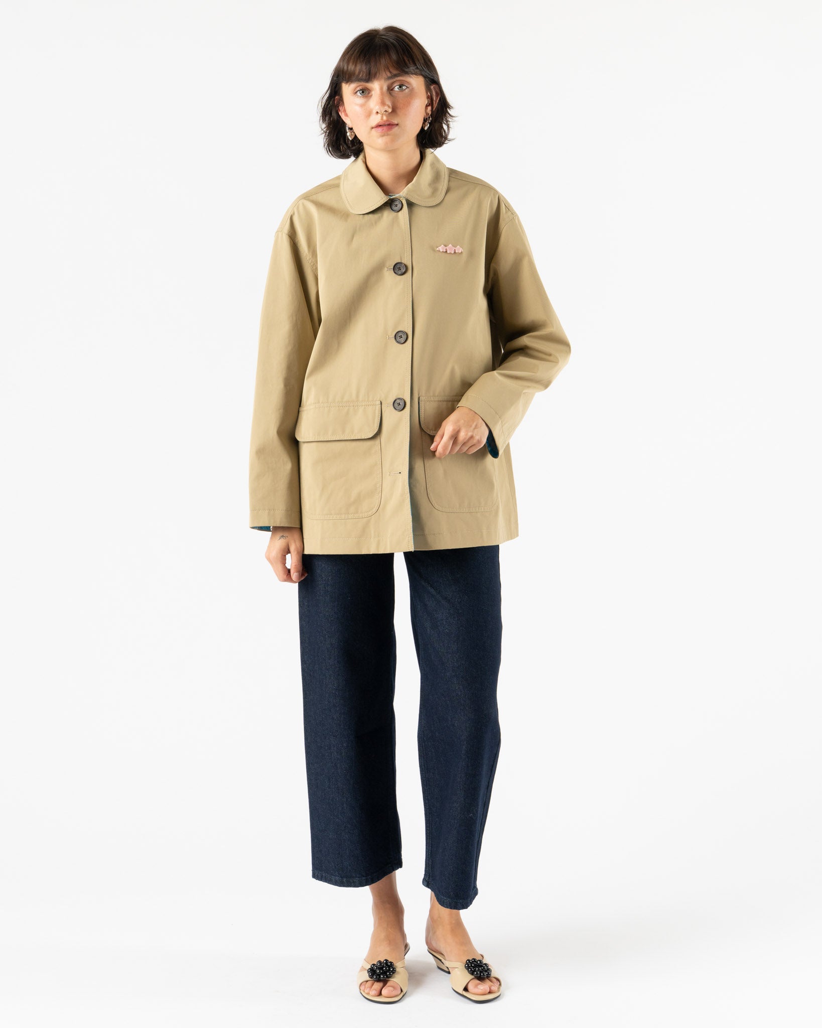 Sandy Liang Romaine Barn Jacket in Sand