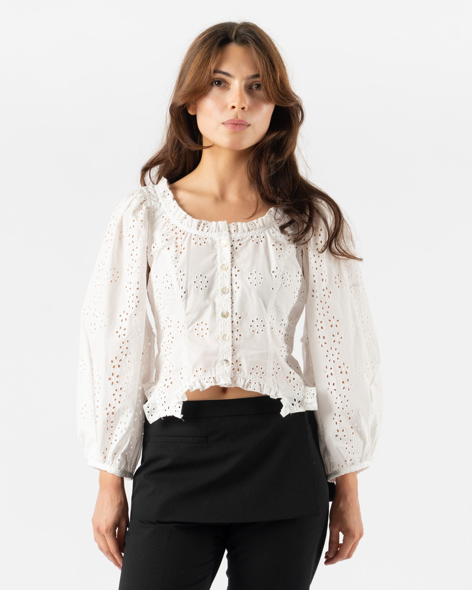 Sandy Liang Palisade Top in White