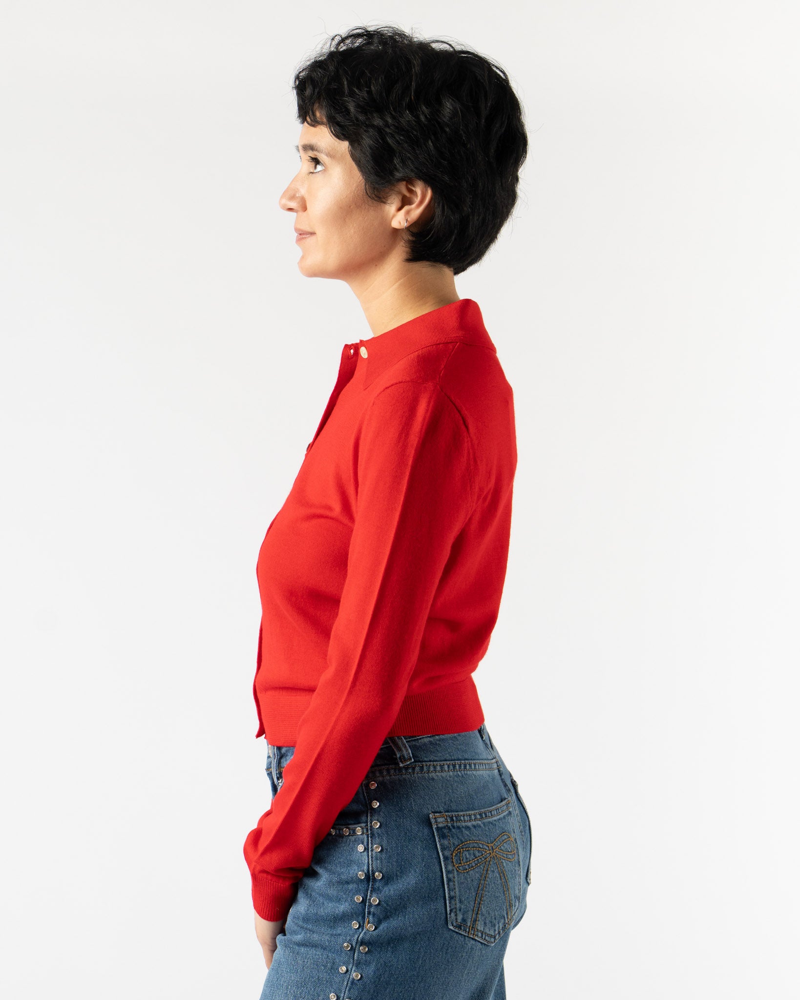 Sandy Liang Summers Cardigan in Red
