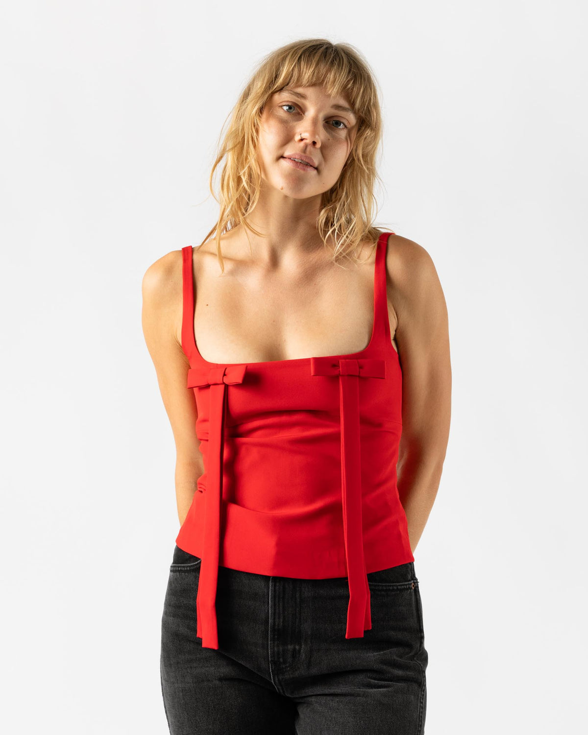 Sandy Liang Teacup Tank in Red Curated at Jake and Jones