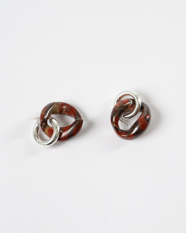 Santangelo Bad Orb Earrings in Red Jasper