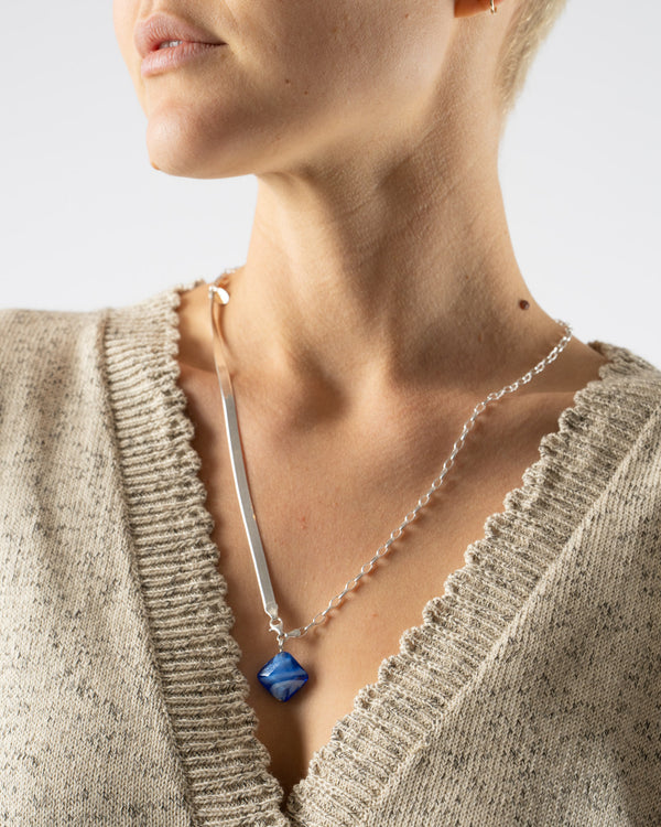 Santangelo High on Hope Alta Necklace with Blue Murano Glass