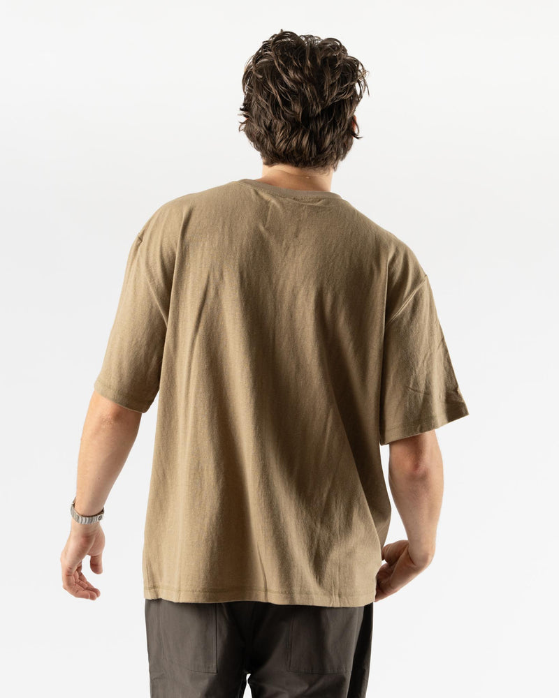 Satta Flatlock Tee in Light Olive