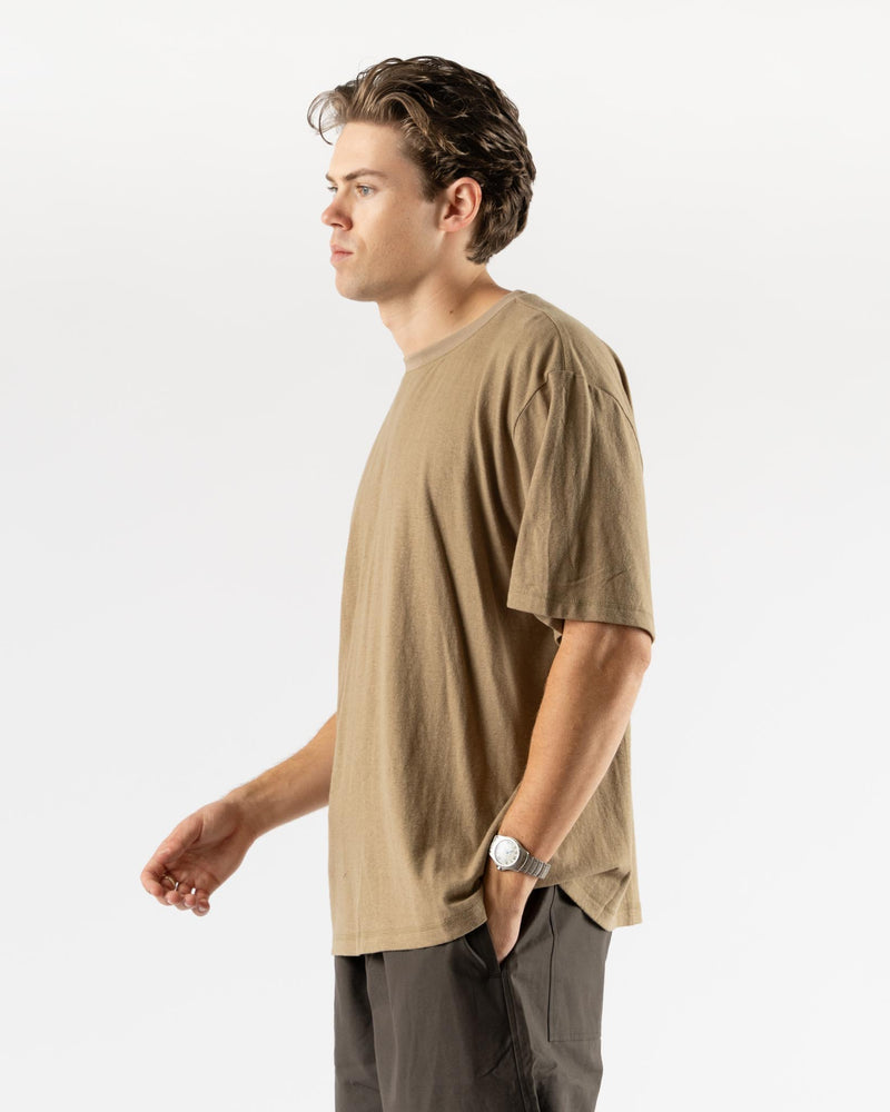 Satta Flatlock Tee in Light Olive