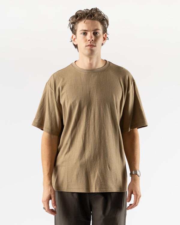 Satta Flatlock Tee in Light Olive