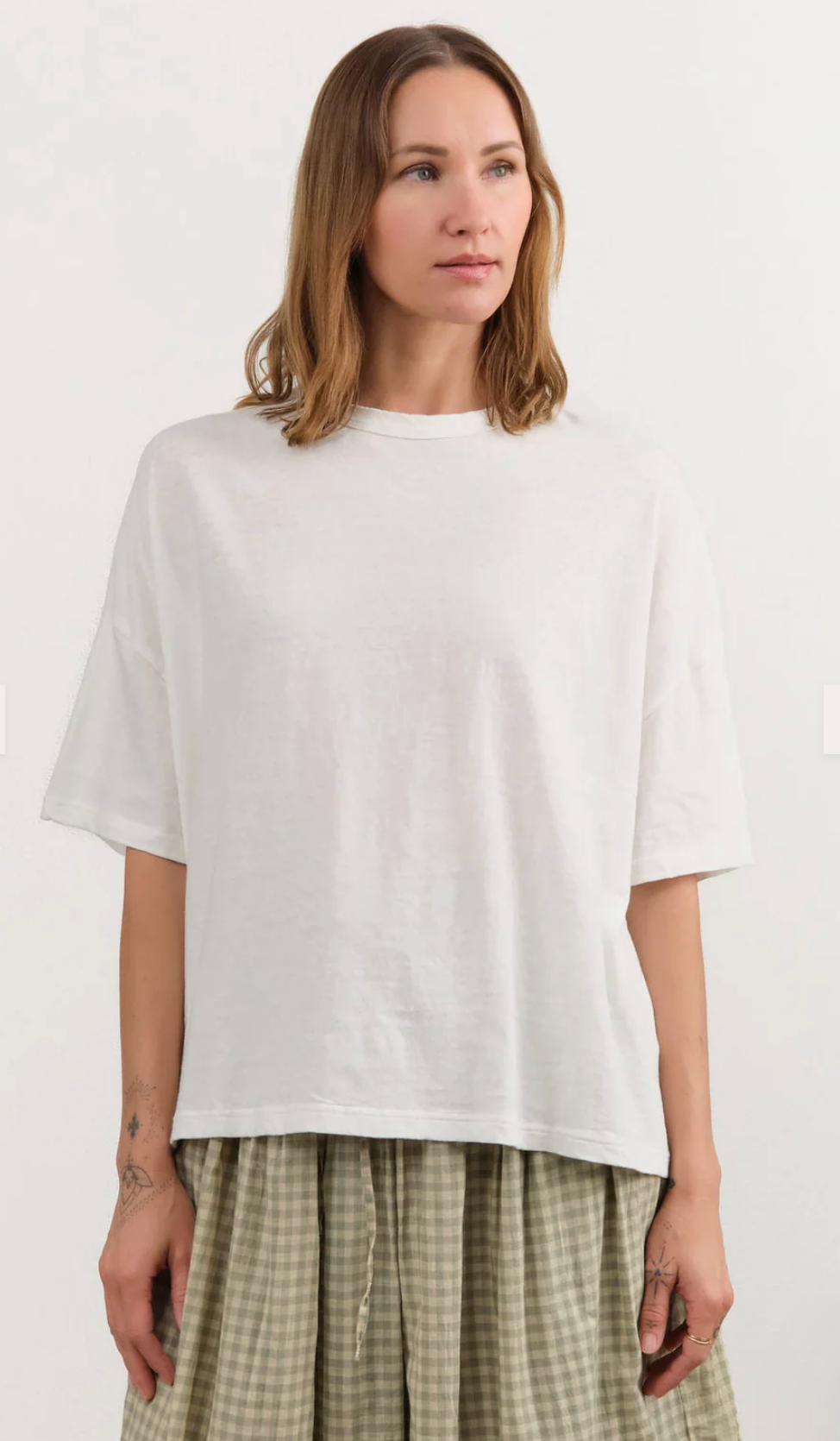 Ichi Antiquités Wide Knit T-Shirt in White