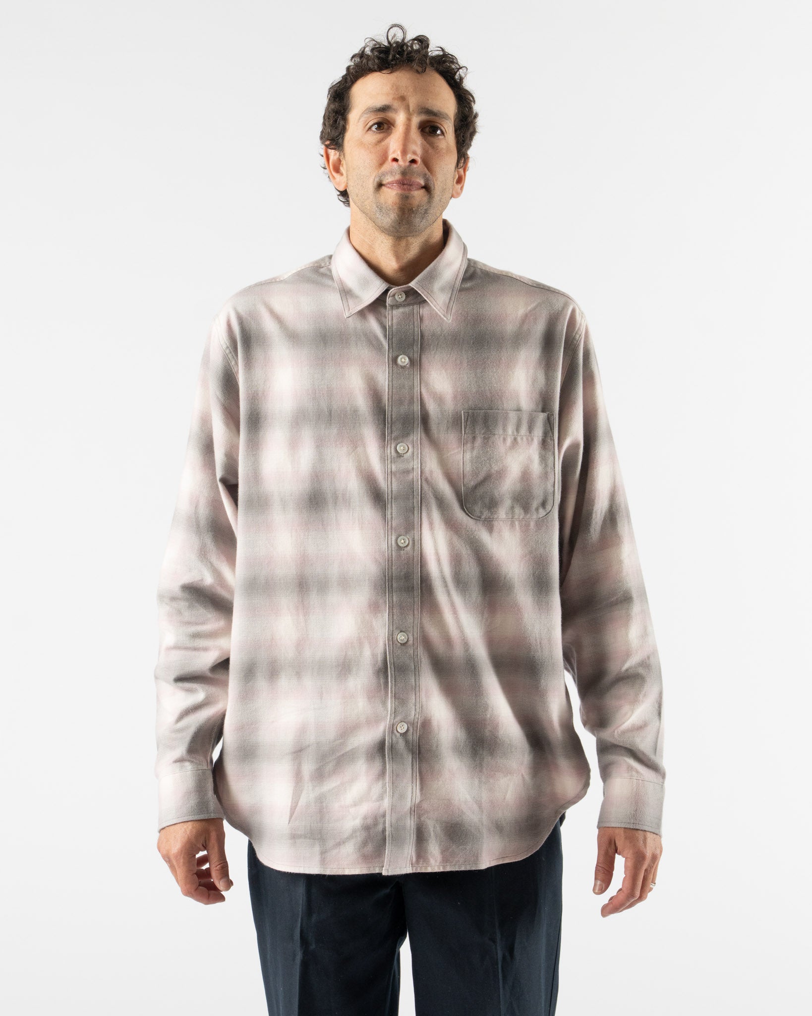 Aaron Levine Shadow Flannel in Flamingo