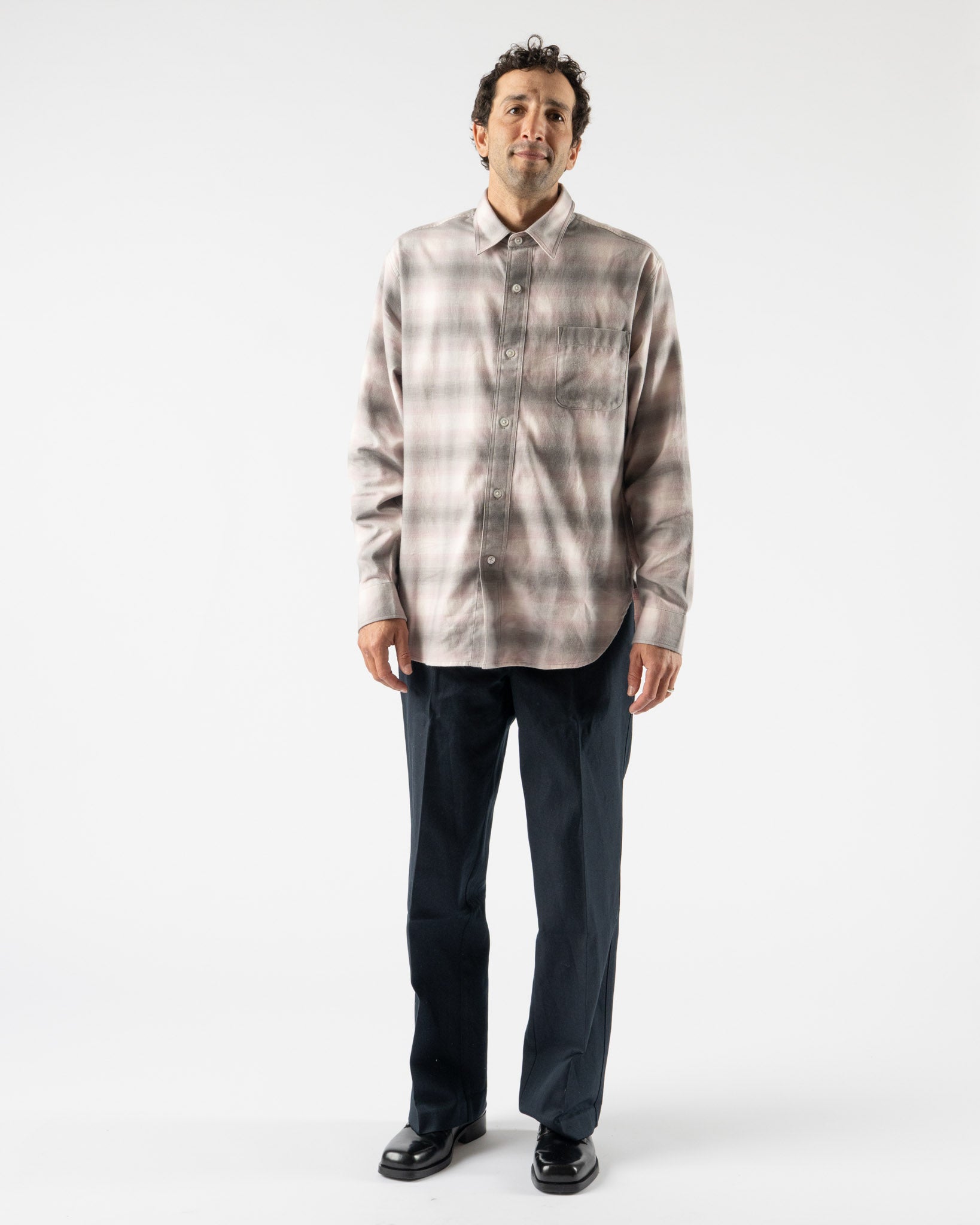 Aaron Levine Shadow Flannel in Flamingo