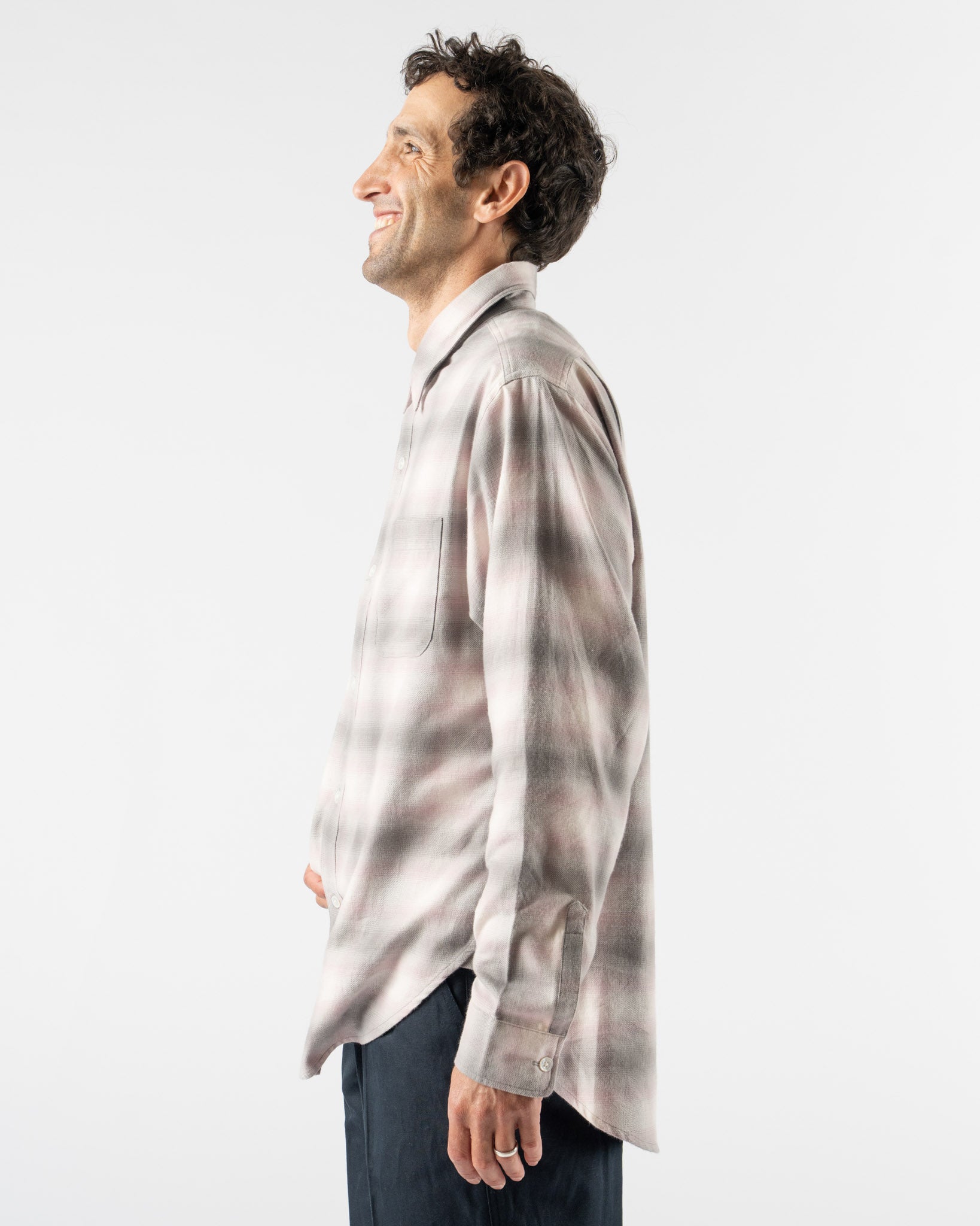 Aaron Levine Shadow Flannel in Flamingo