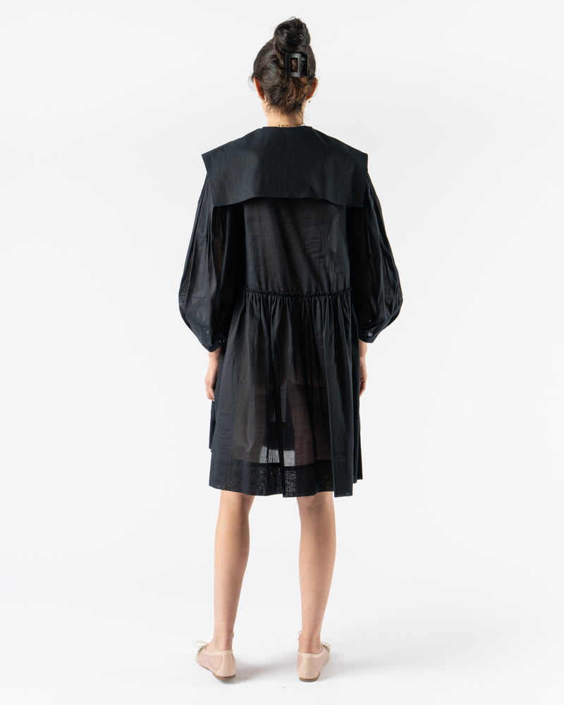 Simone Rocha Short Sailor Collar Puff Sleeve Shirt Dress in Black