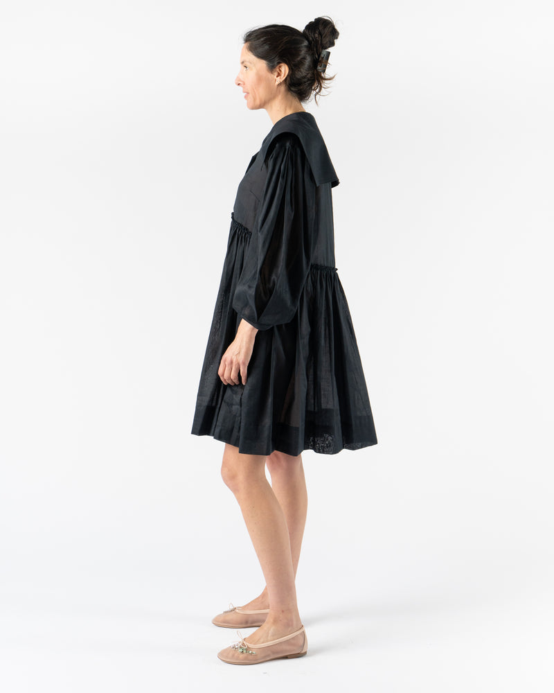 Simone Rocha Short Sailor Collar Puff Sleeve Shirt Dress in Black