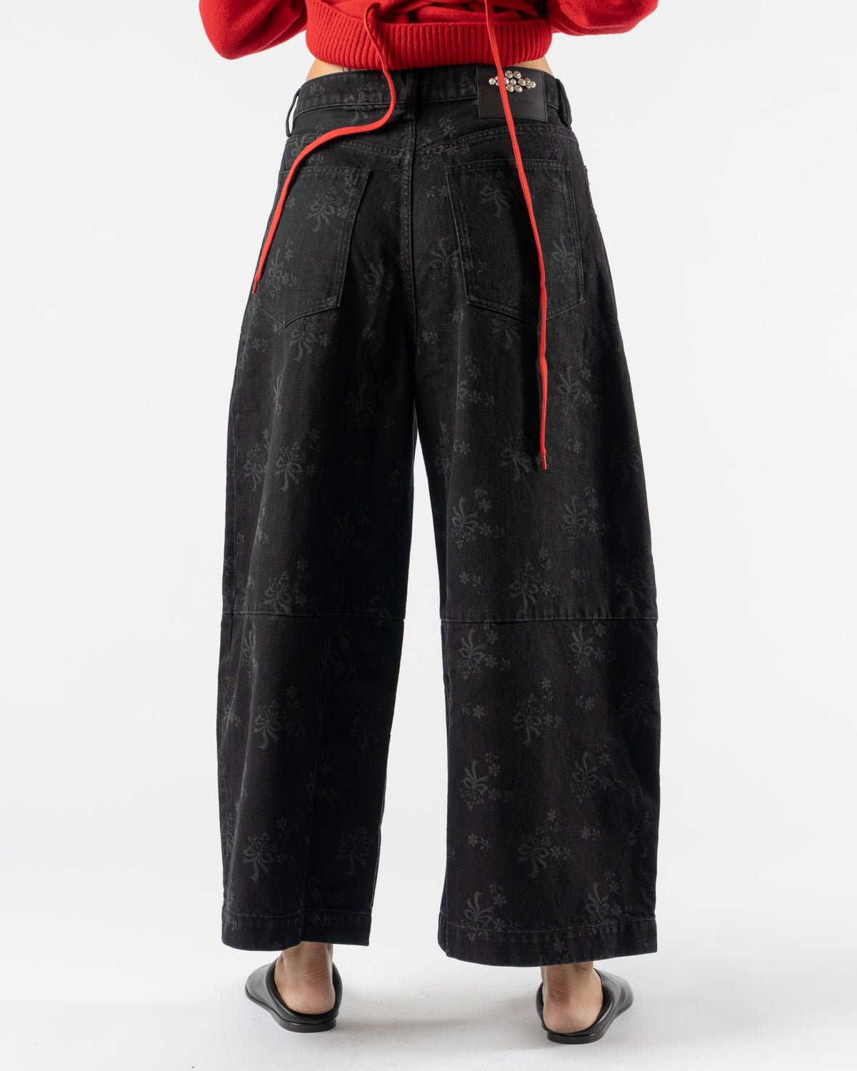 Simone Rocha Cropped Utility Wide Leg Curve Jeans in Black