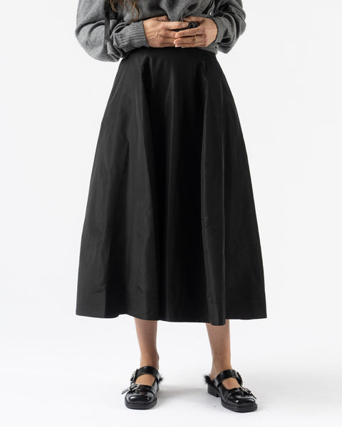 Simone Rocha Sculpt Ripple Skirt in Black Taffeta Curated at Jake