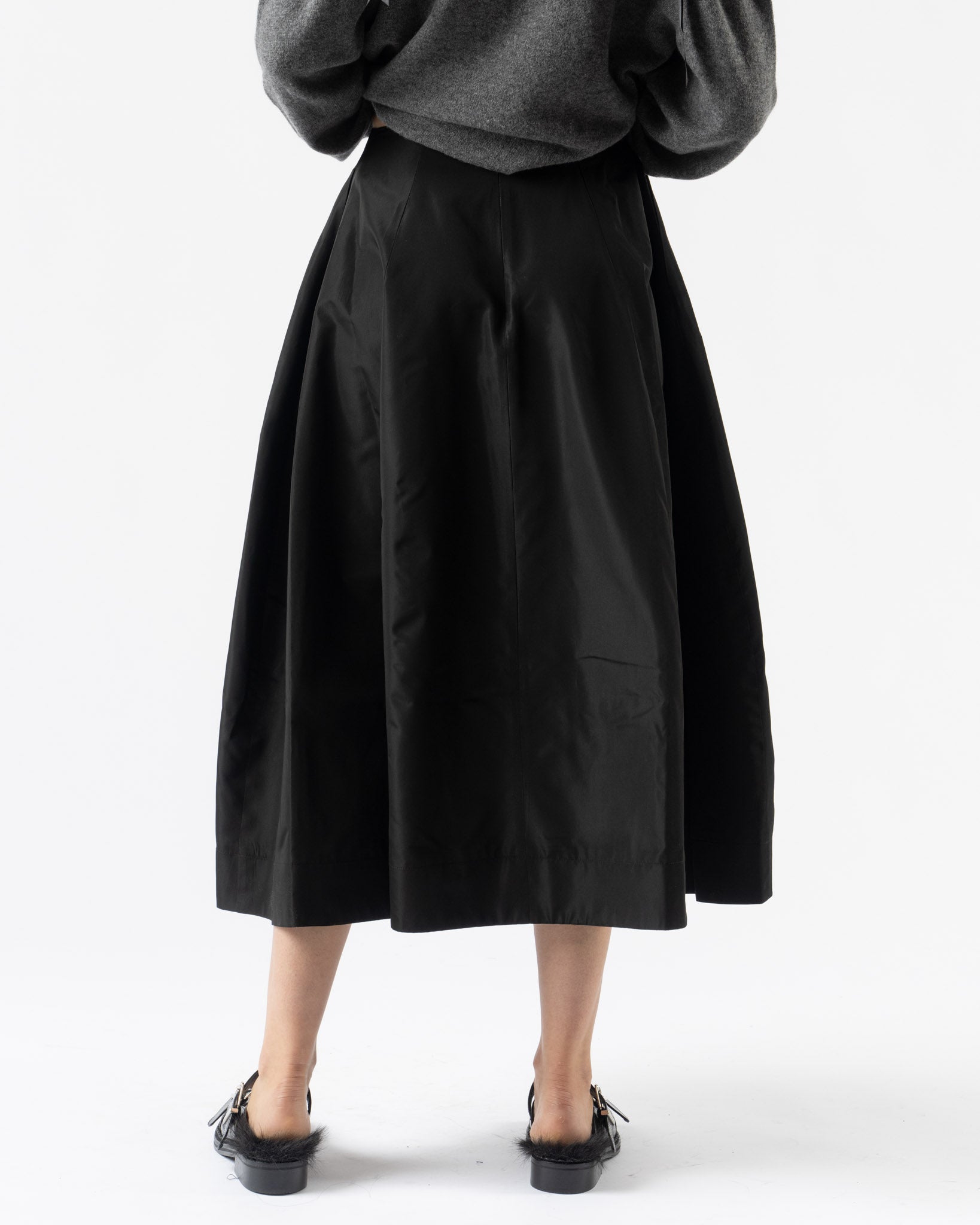 Simone Rocha Sculpt Ripple Skirt in Black Taffeta