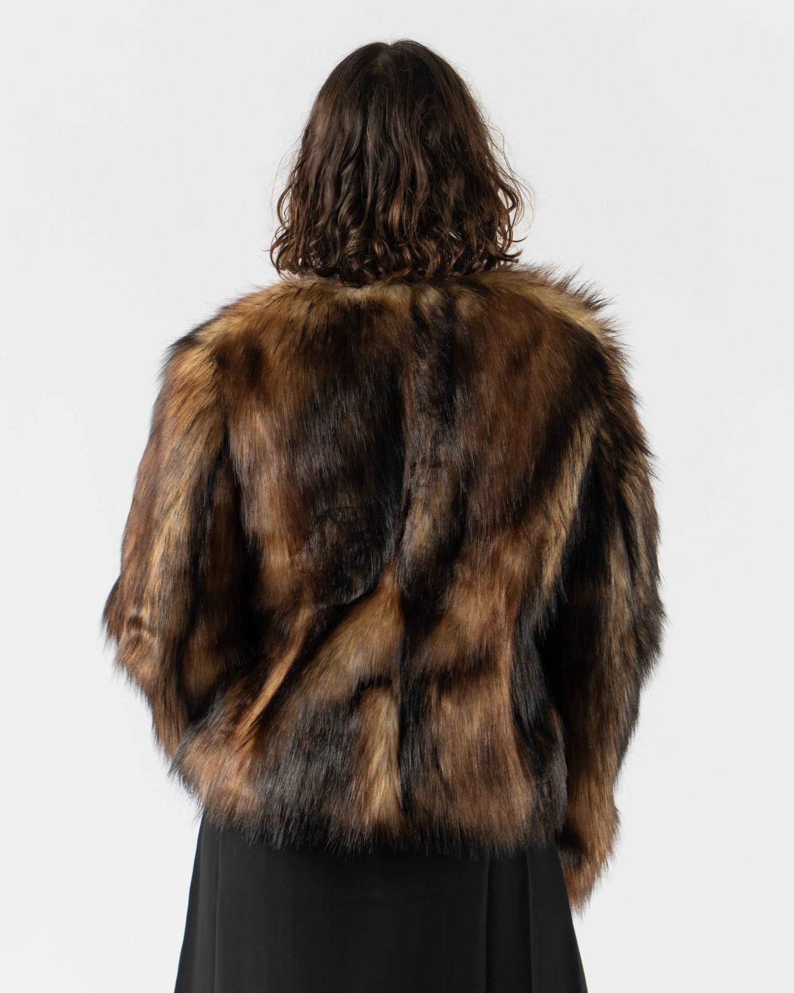 Simone Rocha Sculpted Faux Fur Fray Jacket in Natural
