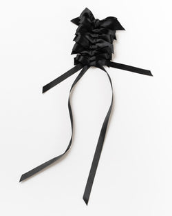 Simone Rocha Long Rosette Brooch in Black