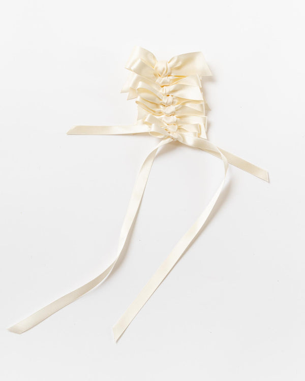 Simone Rocha Long Rosette Brooch in Cream