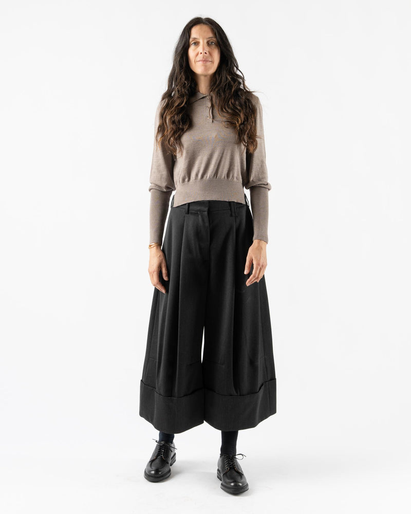 Simone Rocha Sculpted Wide Leg Trousers in Charcoal