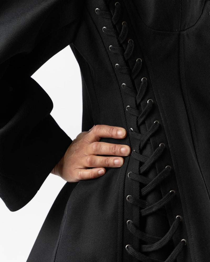 Simone Rocha Puff Sleeve Sculpted Corset Jacket in Black