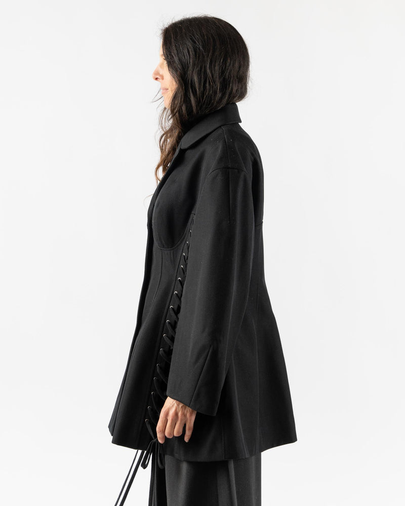 Simone Rocha Puff Sleeve Sculpted Corset Jacket in Black