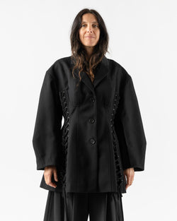 Simone Rocha Puff Sleeve Sculpted Corset Jacket in Black