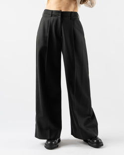 Simone Rocha Pleated Wide Leg Trousers in Charcoal