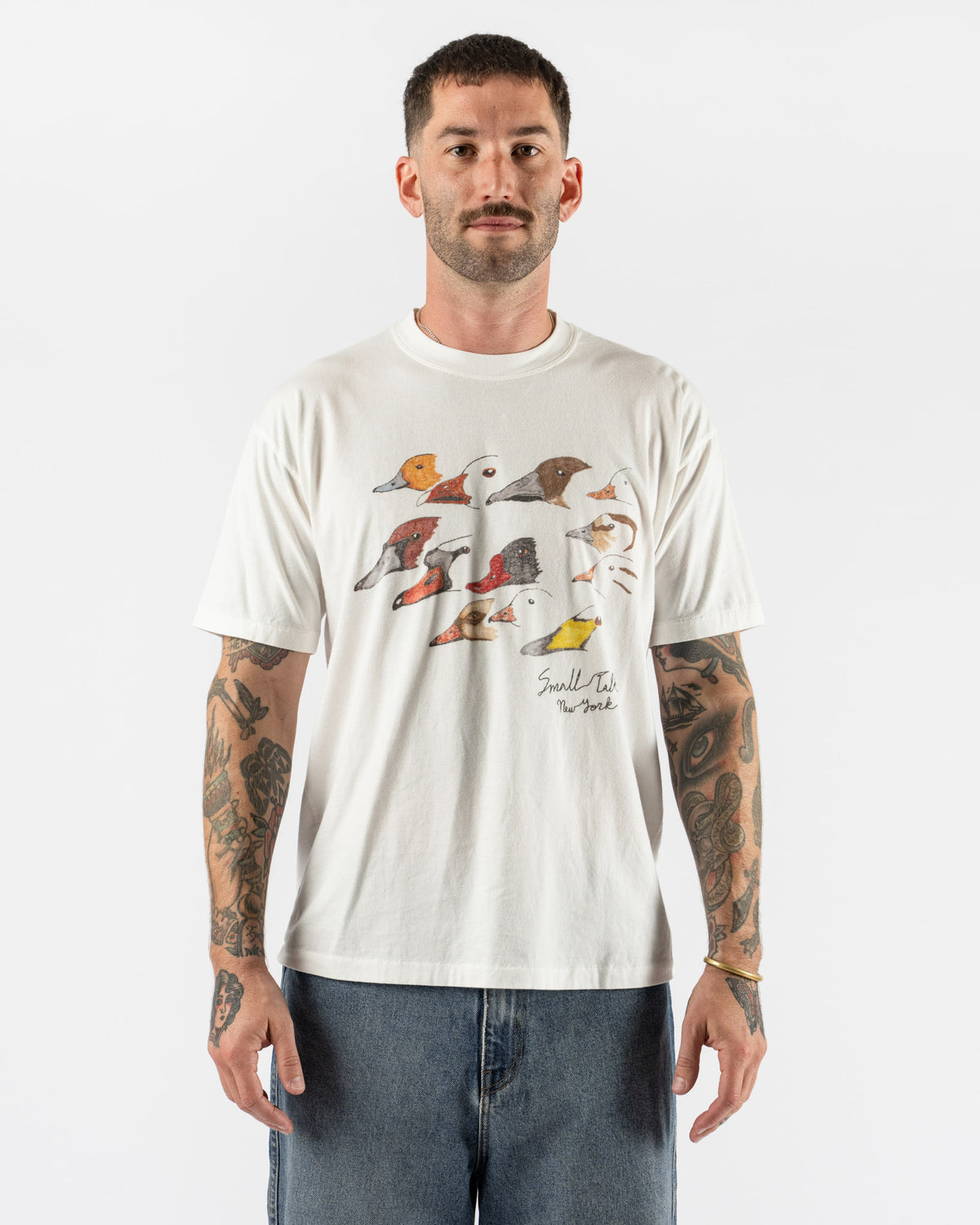 Small Talk Hand Illustration Print SS T-Shirt in Ducks