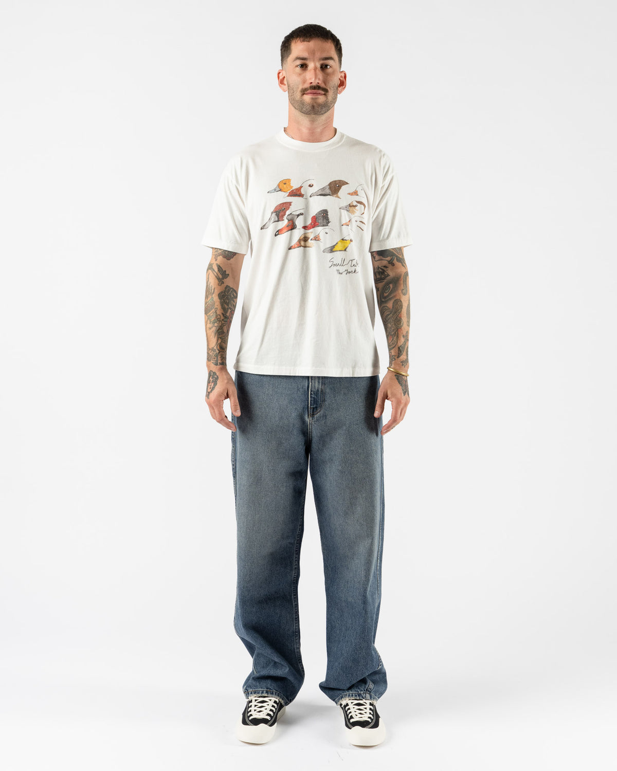 Small Talk Hand Illustration Print SS T-Shirt in Ducks