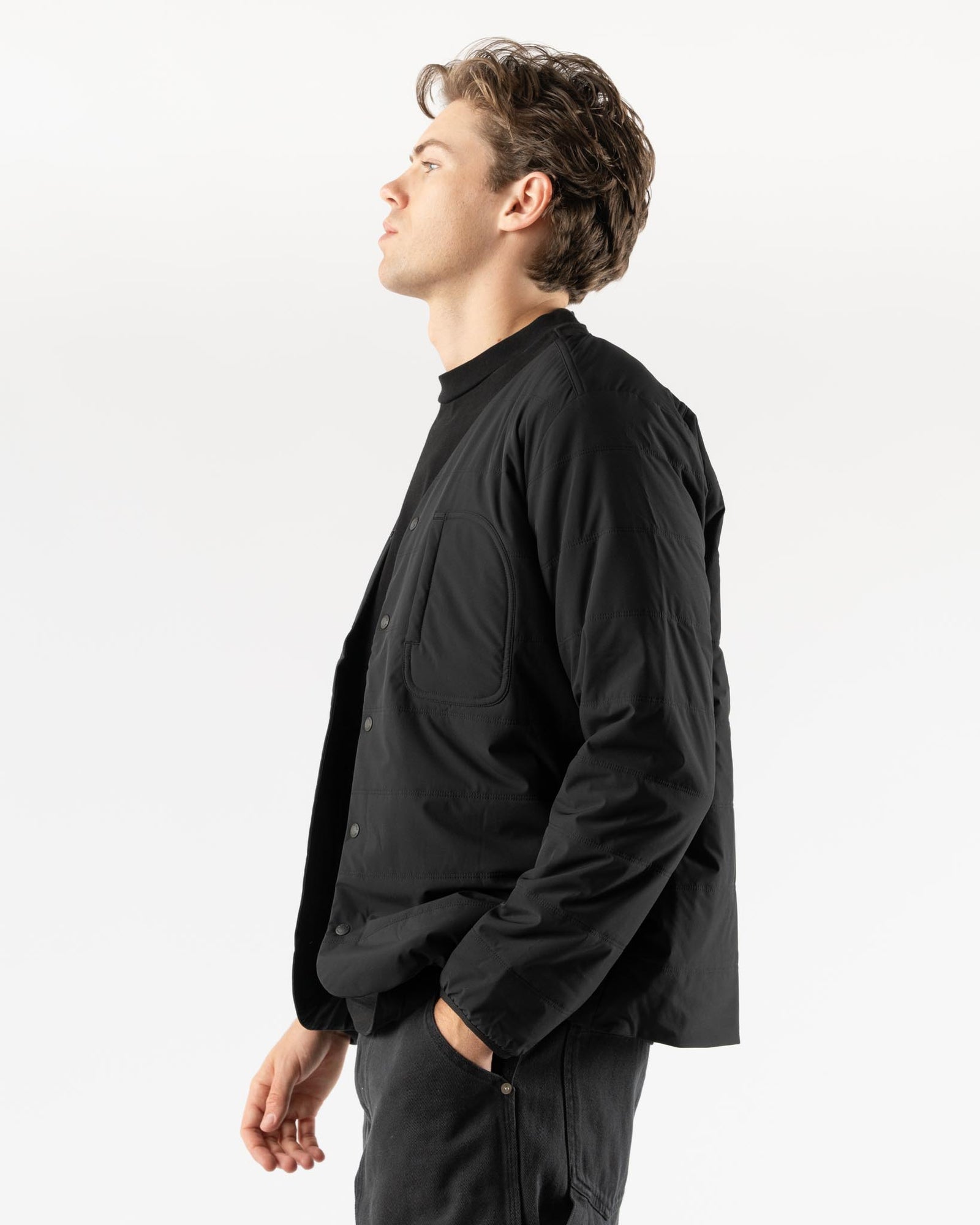 Snow Peak Flexible Insulated Cardigan in Black Curated at Snow Peak Flexible Insulated Cardigan in Black Curated at