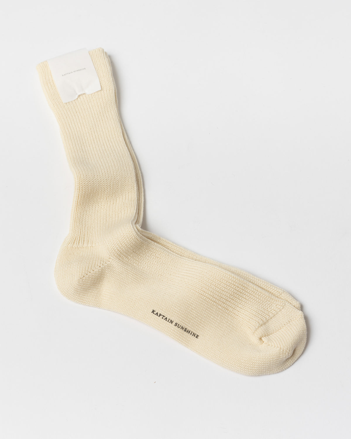 Kaptain Sunshine Cotton Wool Socks in Ecru