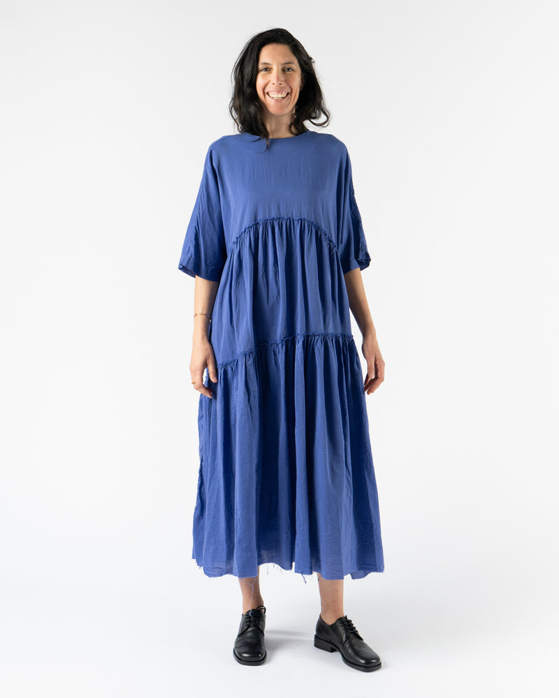 Quitan Squeesed Tired Dress in Deep Blue