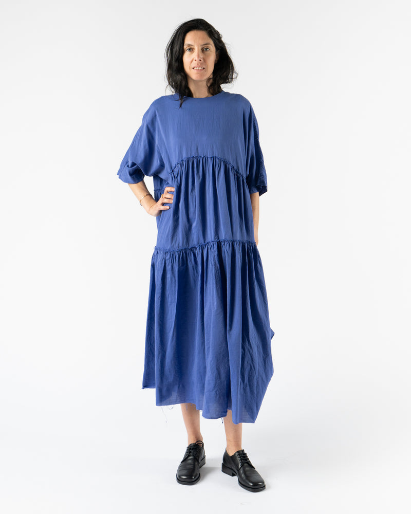 Quitan Squeesed Tired Dress in Deep Blue
