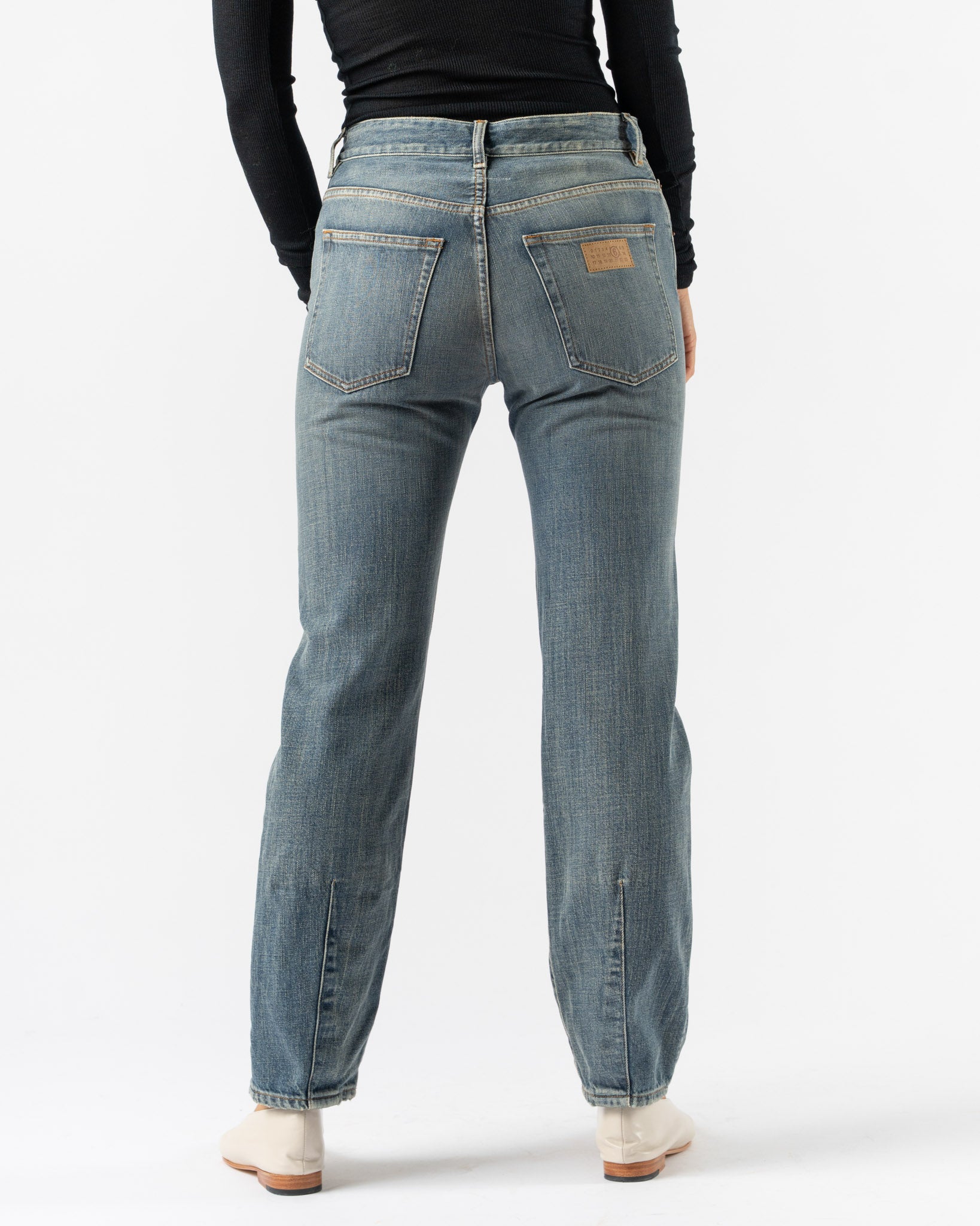 MM6 Maison Margiela Straight Pants Five Pockets in Blue Denim