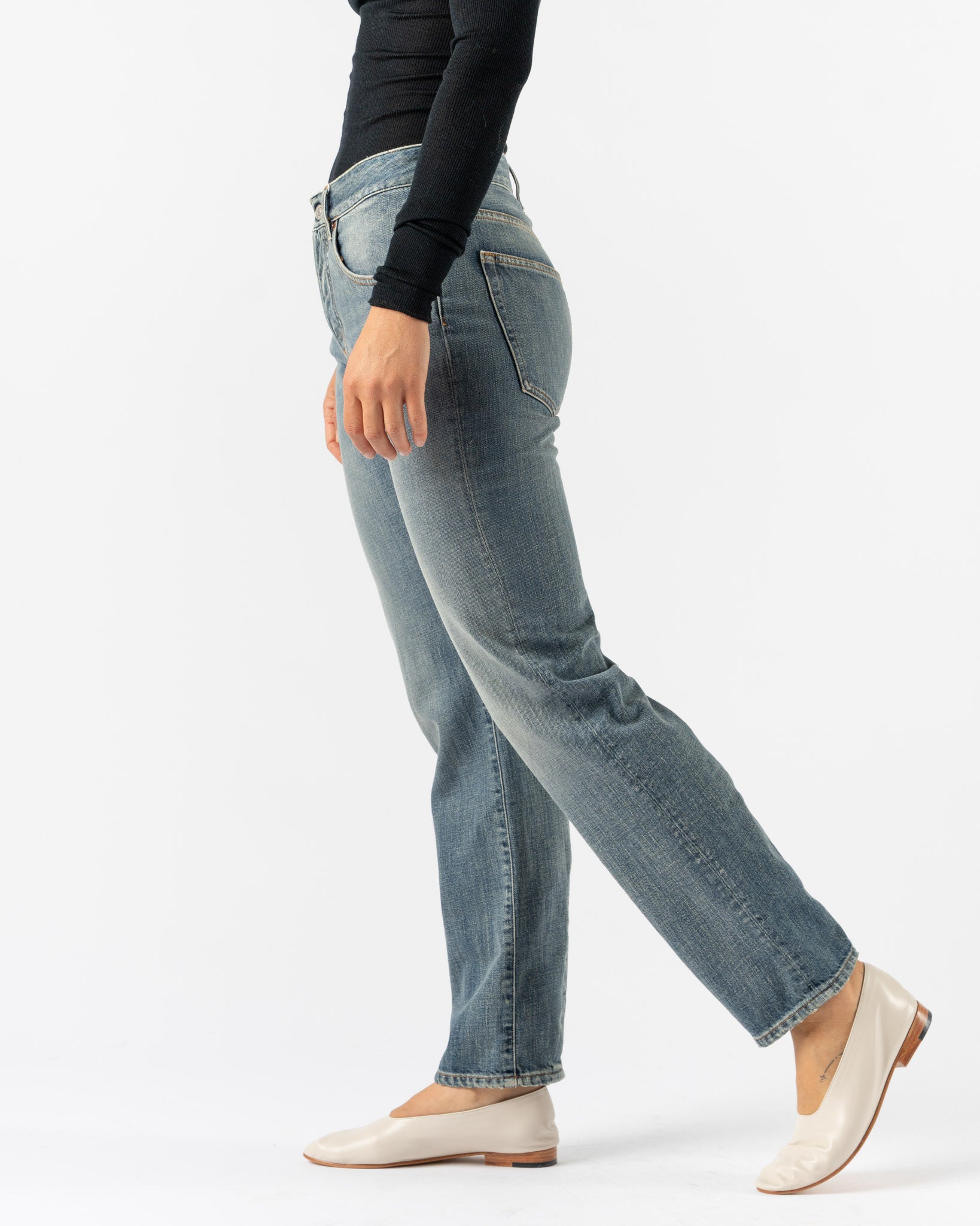 MM6 Maison Margiela Straight Pants Five Pockets in Blue Denim