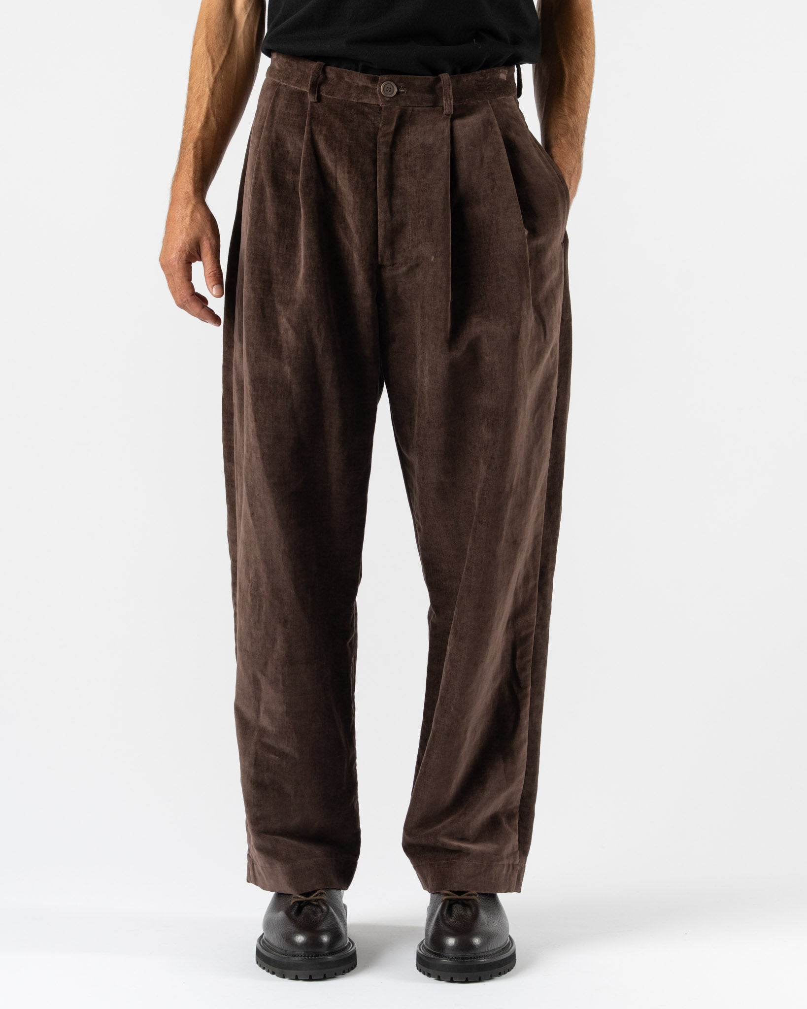 Colbo Suit Pants in Dark Purple Velvet