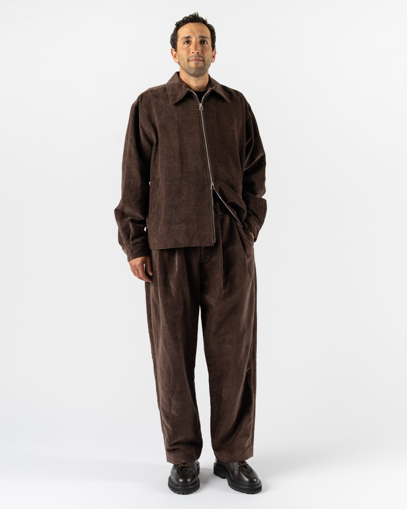 Colbo Suit Pants in Dark Purple Velvet
